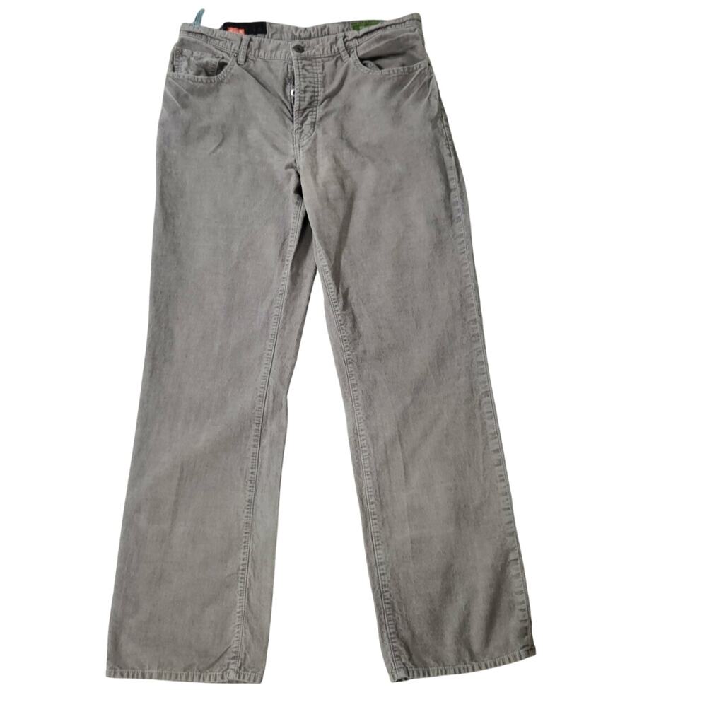 Gap 1969 Straight Fit Gray Corduroy Button Fly Pants Men Size 34x32